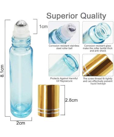Buy Ferry Pier 6 Pack 10ml Glass Roller Bottles - Refillable Containers for Essential Oils Aromatherapy Fragrance & Lip Balm - Includes 3ml Pipette & Bag - International Shipping Available - Buy Online on GoSupps.com