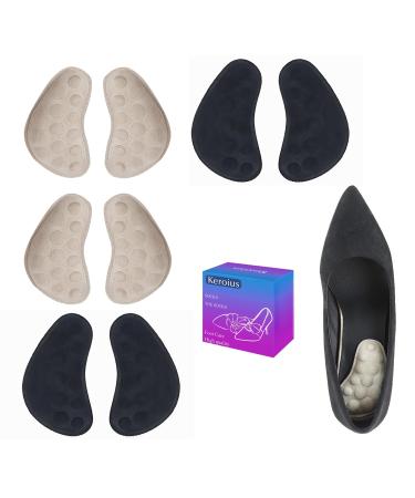 Medial & Lateral Heel Wedge Silicone Insoles Supination Insoles & Overpronation Corrective Shoe Inserts for Foot Alignment Knee Pain Bow Legs Osteoarthritis Black-beige