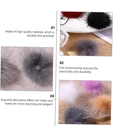 FRCOLOR 18 Pieces Hair Balls Accessories for Nails Shoes Bobble Balls Fur Bobble DIY Nail Art Set Artificial Nails Set Decorative Nail Hair Ball Nail Art Decor Winter Plush Ball Hat - Buy Online on GoSupps.com