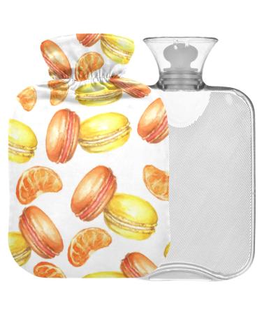 Naanle orange macaron hot water bottle with reference transparent hot water bottle 1l heat bottle for bed handfoot heat pain relief heat and cold therapy