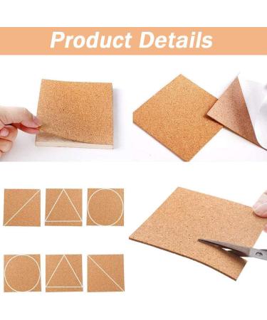 4x4 Inch Self Adhesive Cork Squares - 40 Pcs - Perfect for Coasters and DIY Crafts - Buy Online on GoSupps.com
