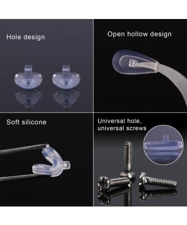 Glasses Repair Set - 10 Pairs Silicone Nose Pads Screws Tweezers & Cleaning Cloth (13mm) | International Shipping Available - Buy Online on GoSupps.com