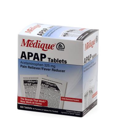 Medique Home 70333 APAP Non-Aspirin Tablets 100 Count(Pack of 2)