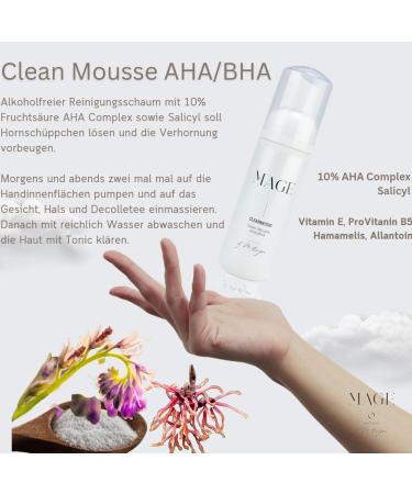 MAGE Clean Mousse AHABHA cleansing foam facial cleansing for pure even skin purifying facial care for removing makeup and impurities vegan made in - Buy Online on GoSupps.com