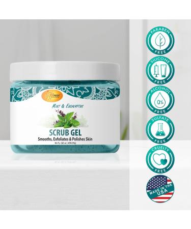 SPA REDI Exfoliating Scrub Pumice Gel Mint & Eucalyptus 16 oz - Hyaluronic Acid Infused Manicure Pedicure & Body Exfoliator - Buy Online on GoSupps.com