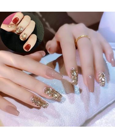 HOINCO Nail Art Rhinestones Kit - 3100pcs 3D Mix Crystals for Nails | Special-Shaped Diamonds in Champagne | Rhinestone Box & Drill Pen Included - Buy Online on GoSupps.com