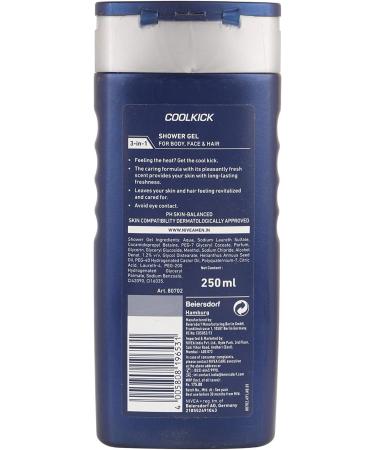  Glamorous Mart Nivea Bath Care Cool Kick Shower Gel for Men 250ml - Buy Online on GoSupps.com