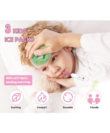 Kids Ice Packs 3 Pack - Reusable Heat Cold Gel Beads for Toddler Fever, Pain Relief & Swelling - First Aid for Boo Boos, Wisdom Teeth & Injuries - Buy Online on GoSupps.com