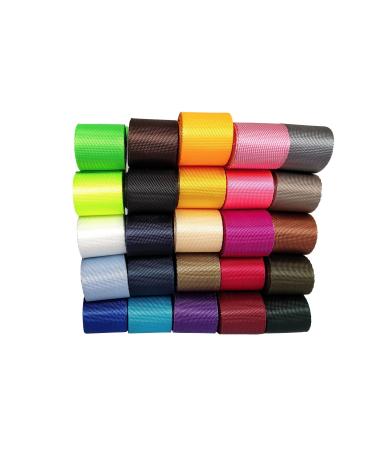 Yo-Yo2015 Nylon Webbing 3/4 Inch 100 Yards 25 Mixed Colors Durable Flat Nylon Webbing Strap for Backpack,Cargo Strap,Pet Leash or Collar,Gardening,Craft (100 Yards, 3/4 Inch)