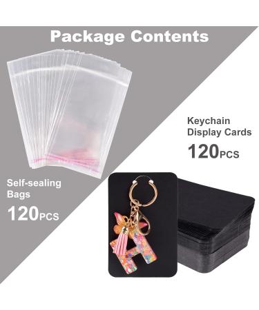 Wiaregom 120 PCS Keychain Display Cards & Self-Sealing Bags - Jewelry Packaging Supplies (Black) - Buy Online on GoSupps.com