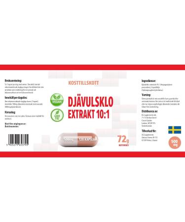 Harpagophytum (Devils Claw) 10:1 Extract (5000mg Equivalent) 120 Vegan Capsules - Buy Online on GoSupps.com