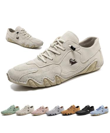 Handmade low Beck shoes unisex outdoor waterproof slip-safe lightweight breathable-active casual flat bottom slip-on comfortable barefoot hiking shoes 37 EU sand color
