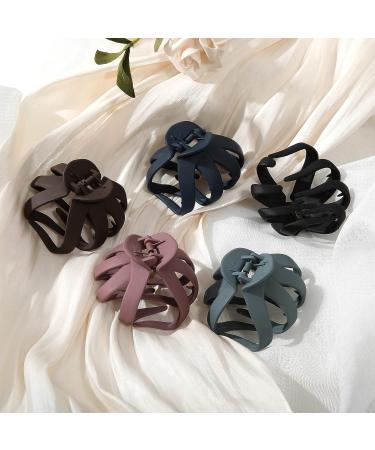 5PCS Large Octopus Hair Claw Clips - Non-slip Strong Hold Matte Clips for Thick Hair - Set of 5 in Black, Gray, Blue, Pink, Brown - 3 Inch Spider Claw Clips for Women and Girls - Buy Online on GoSupps.com