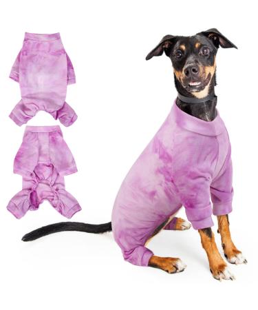 Surgical recreational suit for dogs dog body after op castration wound protective suits for dog recursuit surgical suit for female/male dog (purple l) l a-lila
