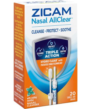 Zicam Nasal AllClear - Triple Action Sinus Relief Nasal Cleanser with Cooling Menthol Drug-Free 20 Count - Buy Online on GoSupps.com