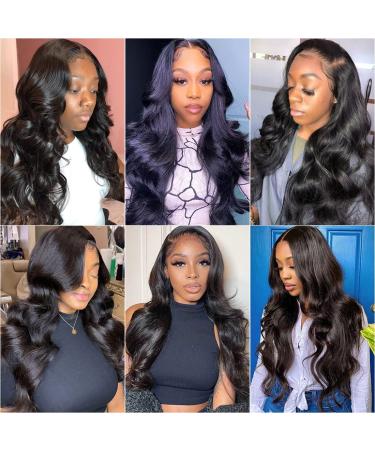 RXY Brazilian Human Hair Body Wave Lace Front Wig 18 Inch 13x4 - Pre Plucked, Glueless, 180% Density for Black Women - Natural Color - Buy Online on GoSupps.com