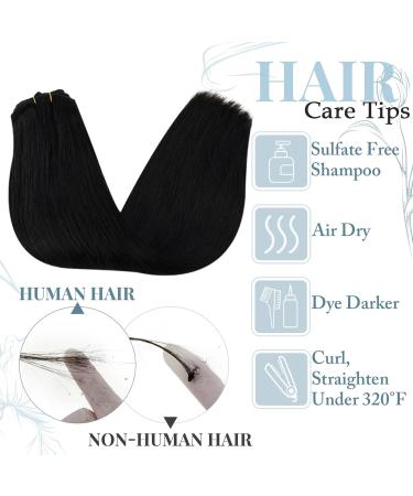 Runature Clip In Extensions - Real Hair Black 35cm 7PCs - Natural Black Straight Seamless Hair Extensions (120g) - Buy Online on GoSupps.com