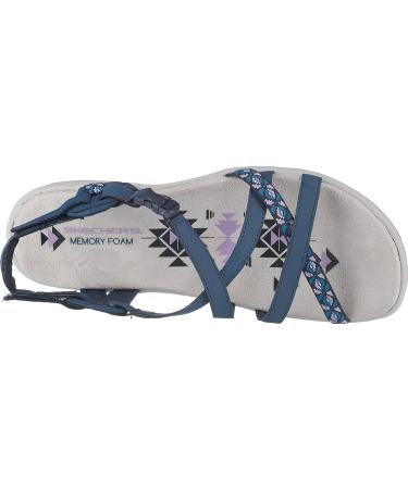Skechers Women's Reggae Slim-Vacay Slingback Sandals | 39 EU Navy Duraleather Webbing - International Shipping Available - Buy Online on GoSupps.com