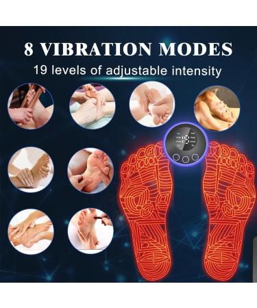 Foot massage pad for neuropathy electric foot massage pad for plantar fasciitis muscle relaxation portable and easy to operate with 8 modes and 19 levels of sports muscle foot massage suitable for a variety of scenes Black - Buy Online on GoSupps.com
