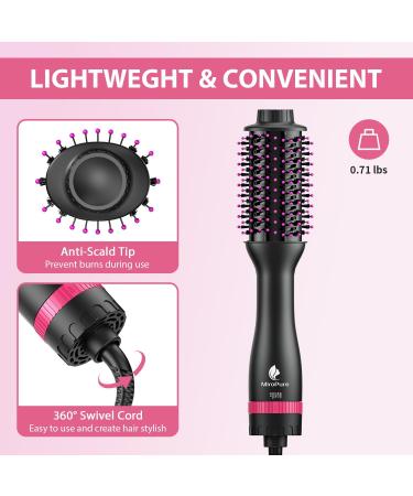 Buy MiroPure 4-in-1 Hair Dryer Brush - Hot Air Brush for Volumizing & Styling | Fast Drying Adjustable Heat Settings Oval Barrel - Rose Red | International Shipping Available - Buy Online on GoSupps.com