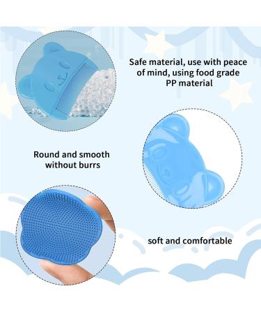 2 Pieces Baby Ridge Blue Milk Scab Brush Set - Silicone Scalp Massage & Hair Care for Newborns - Buy Online on GoSupps.com