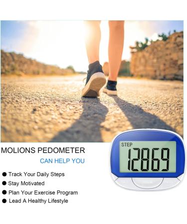 MOLIONS 3D Pedometer for Walking  Multi-Function Step Tracker with Belt Clip  Accurate Step Counter with Large Display for Men Women Kids and Elder - Blue - Buy Online on GoSupps.com