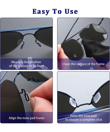 50 Pairs Soft Silicone Push-in Eyeglass Nose Pads - Clear Replacement Nose Pad Set with Cleaning Cloth and Storage Case - Buy Online on GoSupps.com
