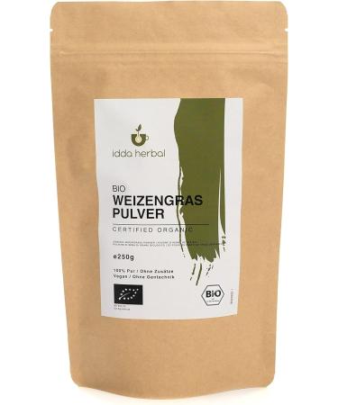 Organic Wheat Grass Powder 250g | 100% Natural & Pure | Vegan Ground Wheat Grass from Organic Cultivation - Buy Online on GoSupps.com