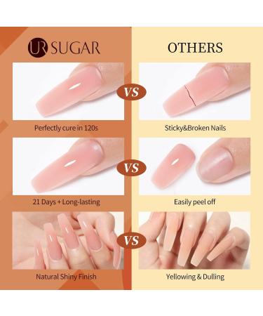 UR SUGAR Pink Brown Poly Extension Gel Nail Set - 6 Color Thermal Poly Nail Gel Kit for Women | Builder Gel in Pink, White, Brown - Soak Off Gel Polish Gift Box - Buy Online on GoSupps.com