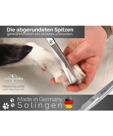 Premium 7-Inch German Stainless Steel Dog Hair Shears - Bent Fur Care Scissors with Micro Toothing for Dogs & Cats - Buy Online on GoSupps.com