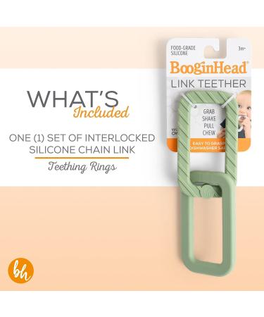 BooginHead 100% Food Grade Silicone Link Baby Teether - Sage Green - Buy Online on GoSupps.com