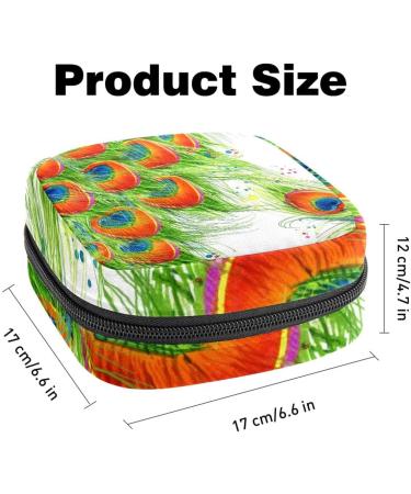 MUOOUM Sanitary Napkin Storage Bag Color Peacock Feather Menstrual Cup Pouch Portable Sanitary Napkin Pads Storage Bags Feminine Menstruation First Period Bag for Teen Girls Women Ladies Multi-colored 2 - Buy Online on GoSupps.com