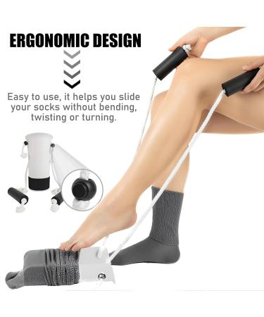 Stripping Educational Aid | Comfort Socks & Stockings for Seniors Pregnant Women & Mobility Issues - White - Buy Online on GoSupps.com