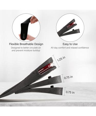 Shoe Lifts for Men & Women | Cushioned Heel Inserts & Arch Support Insoles | 2.75" Height | Breathable & Comfortable Black Lifts - Buy Online on GoSupps.com