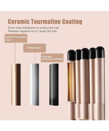 Dazspirite 5-Barrel Curling Iron for Large Curly Waves - Adjustable Temperature Hair Styler for Long & Short Hair - Buy Online on GoSupps.com