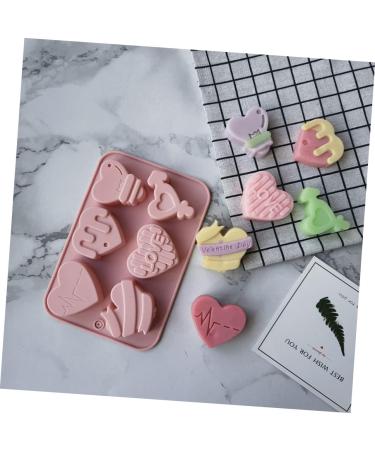 Alipis 2pcs Heart Chocolate Mold DIY Candle Mould Heart Shaped Dessert Mold Tray Mousse Pink - Buy Online on GoSupps.com