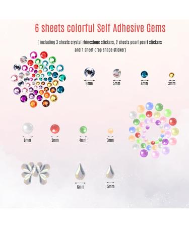 Face Gems - 6 Sheets Self-Adhesive Rhinestones for Makeup & Body | Perfect for Parties & DIY Crafts - Buy Online on GoSupps.com