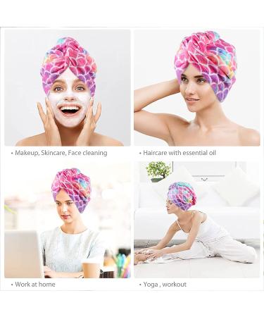 Microfiber Hair Drying Towel Wrap - Super Absorbent Turban for Girls, Women, and Kids - Anti Frizz Hair Shower Cap - Mermaid Design - Buy Online on GoSupps.com