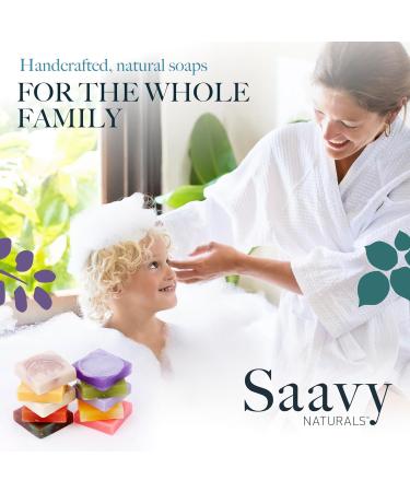 Saavy Naturals Organic Soap Bar Set - Scented Vegan Hand & Body Soap Gift Set | 10 Pack Artisan Square Bars Made in USA - Buy Online on GoSupps.com