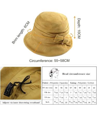 1920s Vintage Cloche Bucket Hat | Packable Ladies Church Derby Party Fashion | Floopy Winter | 55-60CM | Black | Large - Buy Online on GoSupps.com