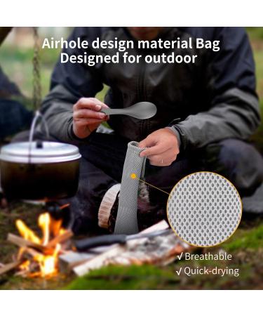 OUTXE Titanium 2-in-1 Fork and Spoon Combo 2-Pack | Ultra Lightweight Eco-Friendly Spork for Camping & Hiking - Buy Online on GoSupps.com