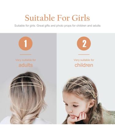 Beaupretty 2-Piece Simple Hair Ties & Metal Headbands for Women - Elegant Wedding Tiara Thin Gold Hair Bands - Buy Online on GoSupps.com
