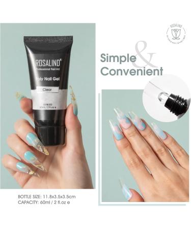 ROSALIND Clear Acrylic Poly Extension Gel Poly Nail Gel for Nail Art Decoration Nail Thickening Extension Easy to DIY at Home Need UV Lamp - Buy Online on GoSupps.com