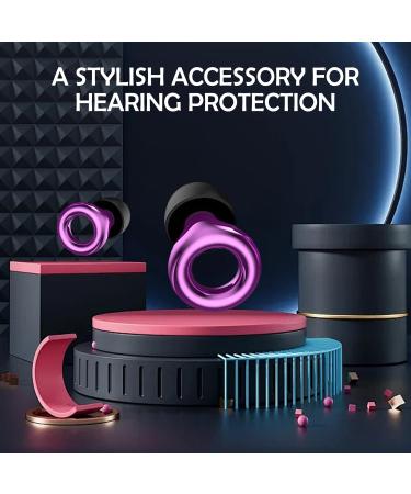 Best Ear Plugs for Noise Reduction | Soft Silicone Hearing Protection | Reusable Earplugs for Sleeping Concerts Study & Parties | 6 Sizes with Box (Purple - Buy Online on GoSupps.com