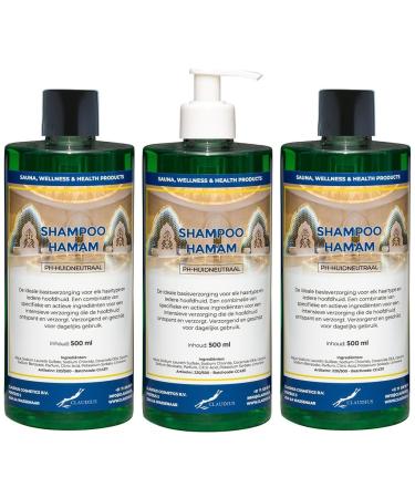 Claudius Hammam Shampoo 500 ml with White Pump - Pack of 3 - Economy Pack - Hair Care