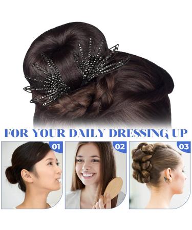 Frcolor Black Hairpins & Donut - French Hairstyle Bands for Skillful Bun & Space Rolls - Large Metal Headband (1 Pack) - Buy Online on GoSupps.com