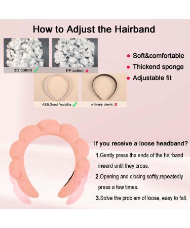 Spa Headband Set for Women - Soft Terry Cloth Makeup Headband and Wristbands for Face Washing - Bubble Skincare Headbands - Black+Orange - Buy Online on GoSupps.com