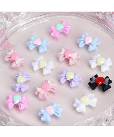 18 Pcs 3D Nail Art Bowknot Nail Charm Jewelry DIY Manicure Decoration Nail Studs Nail Art Accessories Easy To Use DIY Nail Accessories Resin Colorful - Buy Online on GoSupps.com