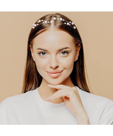 PAGOW Bubble Pearl Double Crown Headband - Gold Wedding Party Hair Accessory for Women - Buy Online on GoSupps.com