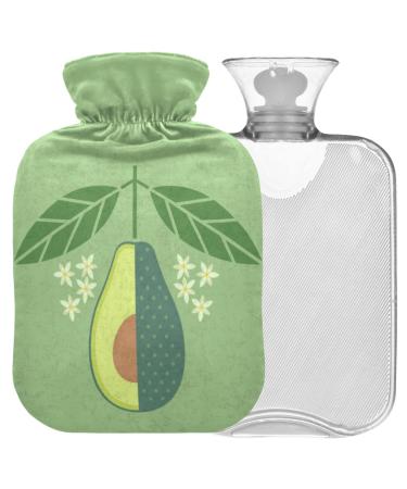 NAANLE AVOCADO SLICE hot water bottle with cover Transparent hot water bottle 1l of warm head for bed Handfoot Warmer pain relief heat and cold therapy